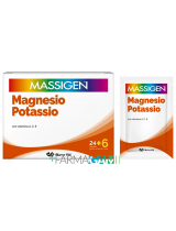 Massigen Integratore Magnesio Potassio 24+6 Bustine Omaggio