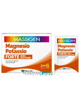 Massigen Integratore Magnesio Potassio Forte Zero Zucchero 24+6 Bustine Omaggio