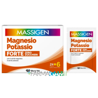 Massigen Integratore Magnesio Potassio Forte Zero Zucchero 24+6 Bustine Omaggio