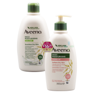 Aveeno Pack Bagno Doccia 500 ml+Olio Crema Mandorle 300 ml Pelle Secca