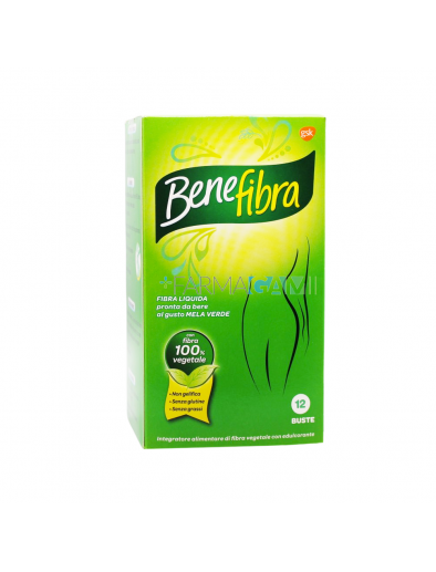 Benefibra Liquida Integratore Fibra Vegetale Gusto Mela Verde 12 Bustine 
