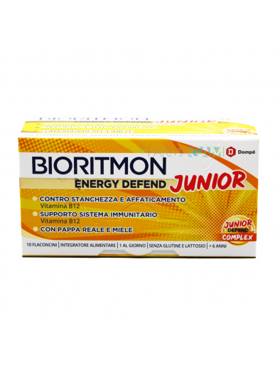 Bioritmon Energy Defend Junior Benessere Fisico e Mentale Integratore 10 Flaconcini