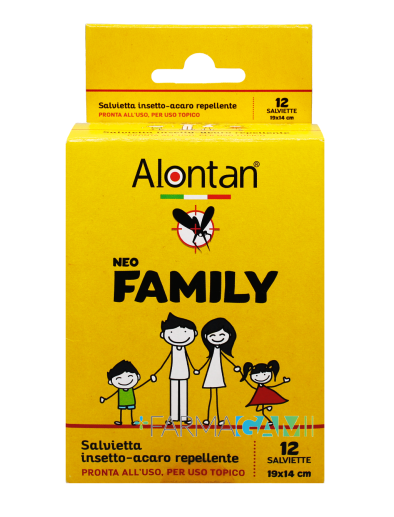 Alontan Neo Family Salviette Insetto-Acaro Repellente 12 Pezzi