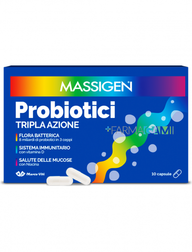 Massigen Probiotici Tripla Azione 10 Capsule