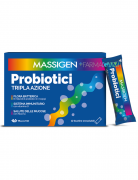 Massigen Integratore Probiotici Tripla Azione 12 Stick Orosolubili