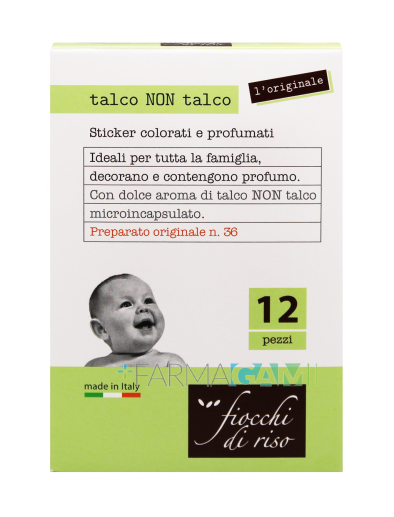 Fiocchi Di Riso Talco Non Talco Sticker Profumati 12 Pezzi