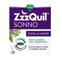 Vicks ZzzQuil Sonno Tutta la Notte Integratore a base di Melatonina 28 Compresse Vicks ZzzQuil Sonno Tutta la Notte Integratore a base di Melatonina 28 Compresse