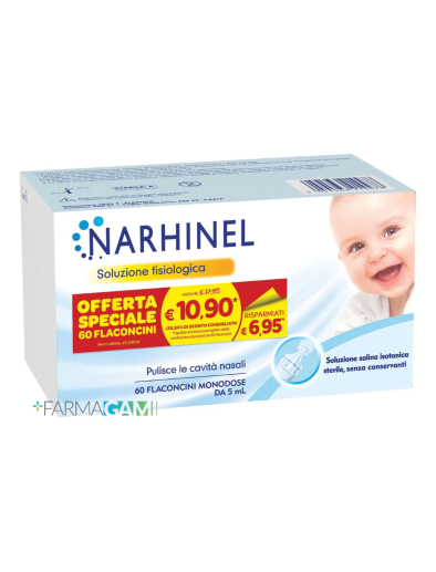 Narhinel Soluzione Fisiologica 0,9% 60 Flaconcini da 5 ml Narhinel Soluzione Fisiologica 0,9% 60 Flaconcini da 5 ml