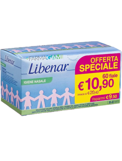 Libenar Soluzione Fisiologica Isotonica 60 Fiale 5 ml – Igiene Nasale Quotidiana