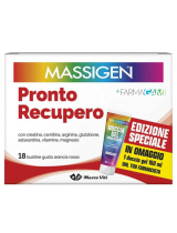 Massigen Pronto Recupero 18 Bustine Arancia Rossa + Gel Doccia 150ml in Omaggio