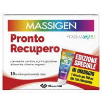 Massigen Pronto Recupero 18 Bustine Arancia Rossa + Gel Doccia 150ml in Omaggio