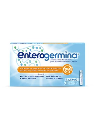 Enterogermina 4 MLD 10 flaconcini sospensione orale 5 ml Enterogermina 4 MLD 10 flaconcini sospensione orale 5 ml