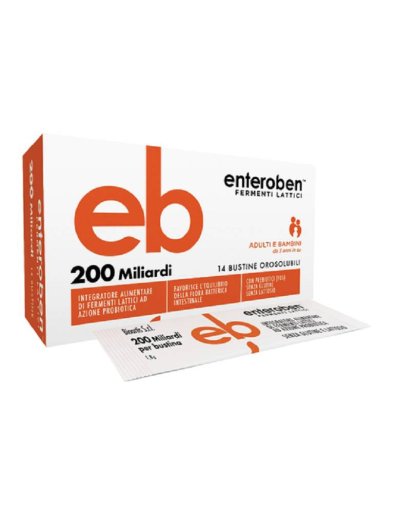 Enteroben 200 Miliardi Fermenti Lattici 14 Bustine Orosolubili