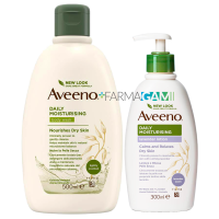 Aveeno Pack Bagno Doccia Avena 500 ml+Crema Idratante Lavanda 300 ml Pelle Normale e Secca