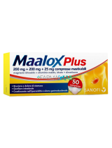 MAALOX PLUS* 200 mg + 200 mg + 25 mg Antiacido Stomaco 50 Compresse Masticabili