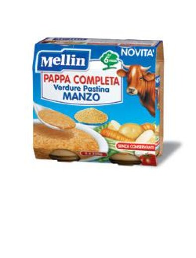 MELLIN PAPPA COMPLETA MANZO 250 G 2 PEZZI