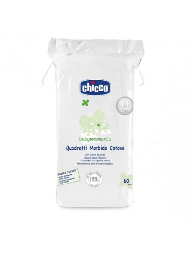 CHICCO BABY MOMENTS QUADROTTI MORBIDO COTONE 60 PEZZI