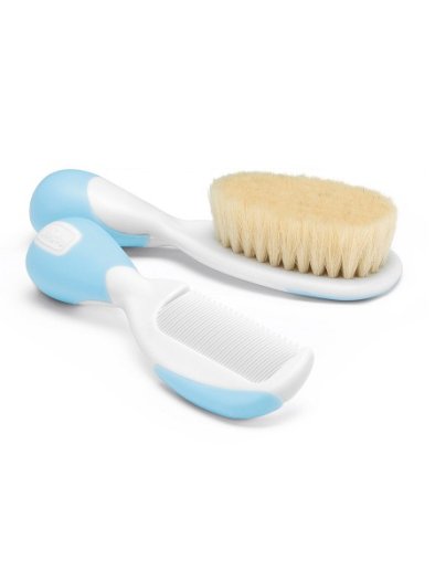 Chicco Set Spazzola + Pettine Delicato Azzurro 