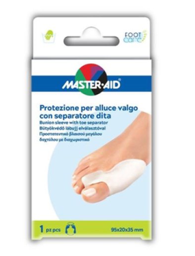 PROTEZIONE MASTER-AID PER ALLUCE VALGO CON SEPARATORE DITA INTEGRATO 1 PEZZO