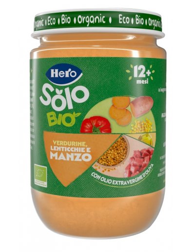 HERO SOLO OMOGENEIZZATO VERDURINE CON MANZO 100% BIO 190 G