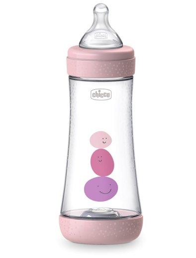 CHICCO BIBERON PERFECT 5 GIRL 300 ML IN SILICONE 3 FORI