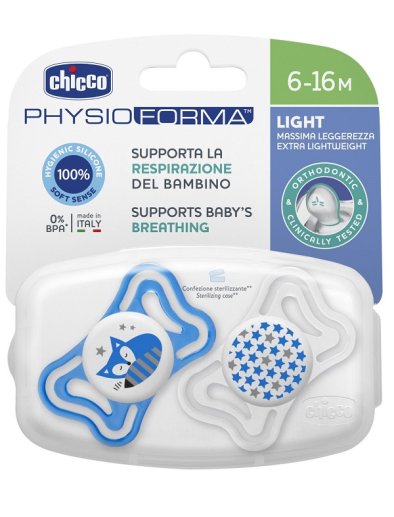 CHICCO SUCCHIETTO LIGHT BOY SILICONE 6-16 MESI 2 PEZZI