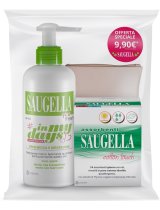 SAUGELLA DETERGENTE INTIMO FRESH + ASSORBENTI GIORNI 14 PEZZI COTONE + REGALO PORTA ASSORBENTI