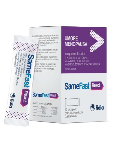 SameFast React Umore Integratore Menopausa 20 Stick Orosolubili