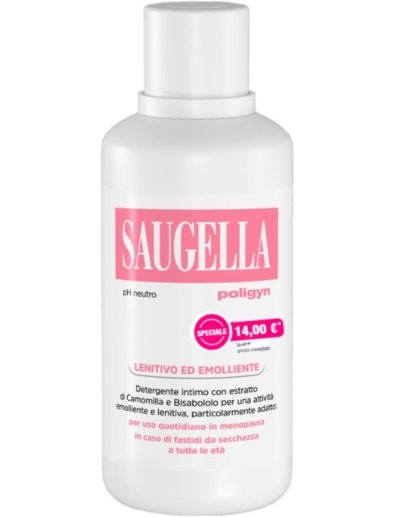Saugella Poligyn Detergente Intimo pH Neutro Lenitivo e Idratante 500 ml 