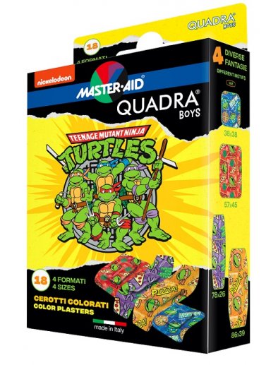 M-AID Cerotto Quadra Boys Ninja Turtles Assortiti 18 pezzi  