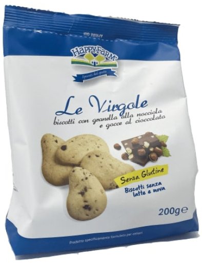 HAPPY FARM VIRGOLE GOCCE CIOCCOLATA E GRANELLA NOCCIOLE 200G