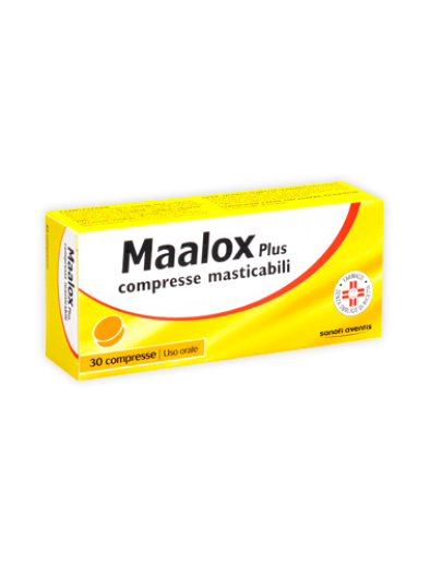 MAALOX PLUS*30 cpr mast 200 mg + 200 mg + 25 mg