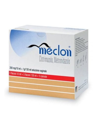 MECLON*soluzione vaginale 5 flaconi 200 mg/10 ml + 1 g/130 ml