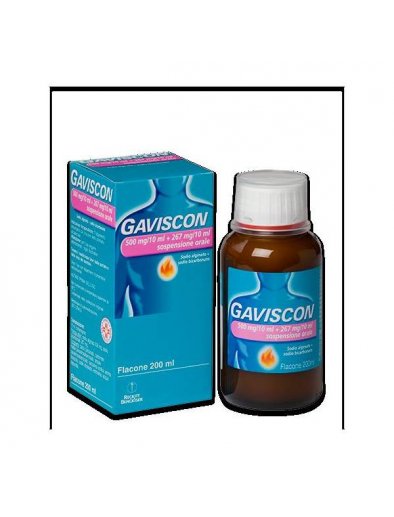 GAVISCON*orale sosp 200 ml 500 mg/10 ml + 267 mg/10 ml