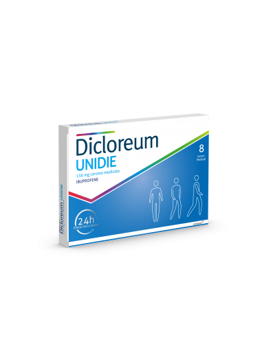 Dicloreum Unidie 8 cerotti medicati 136 mg Ibuprofene 