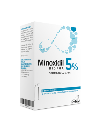 MINOXIDIL BIORGA (LABORATOIRES BAILLEUL)*soluz cutanea 3 flaconi 60 ml 5%