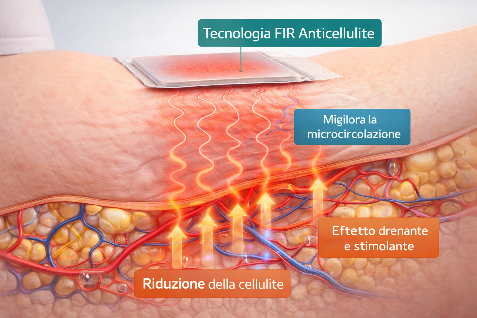 patch anticellulite tecnologia FIR microcircolazione drenaggio cellulite